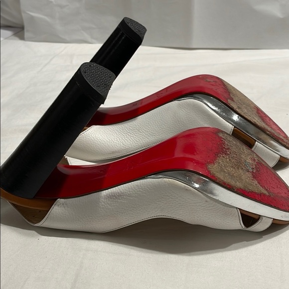 Christian Louboutin white beige sandals size 37 - Picture 5 of 8
